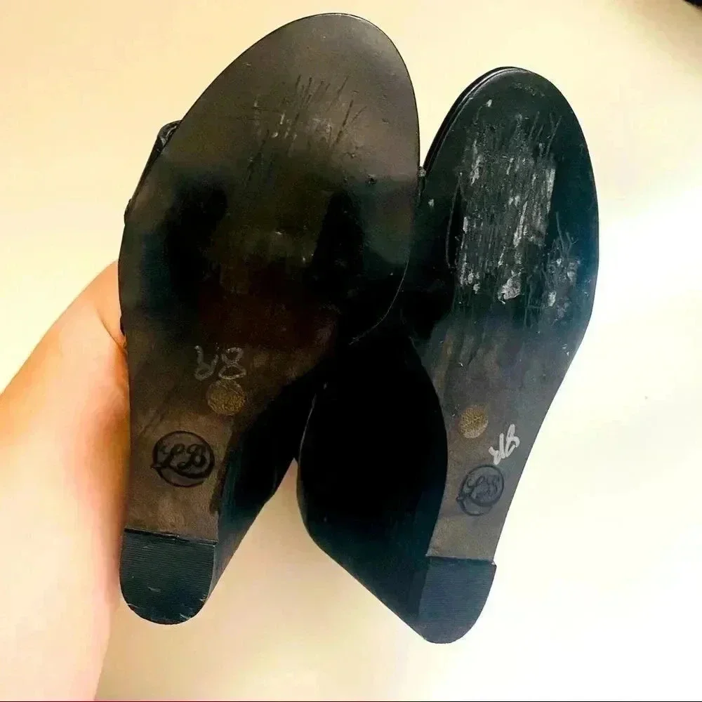 Lucky Brand Reynolds Caged Black Wedges